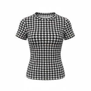 Houndstooth Black and White Women's Top
